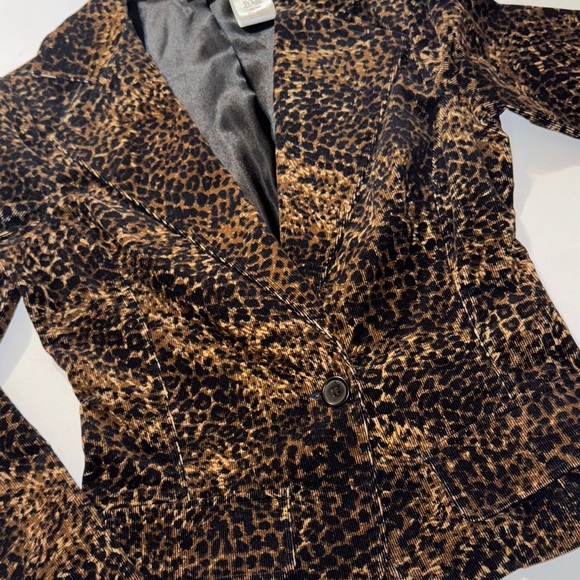 Y2K Leopard Print Women's Blazer Jacket‎ - Picture 3 of 5